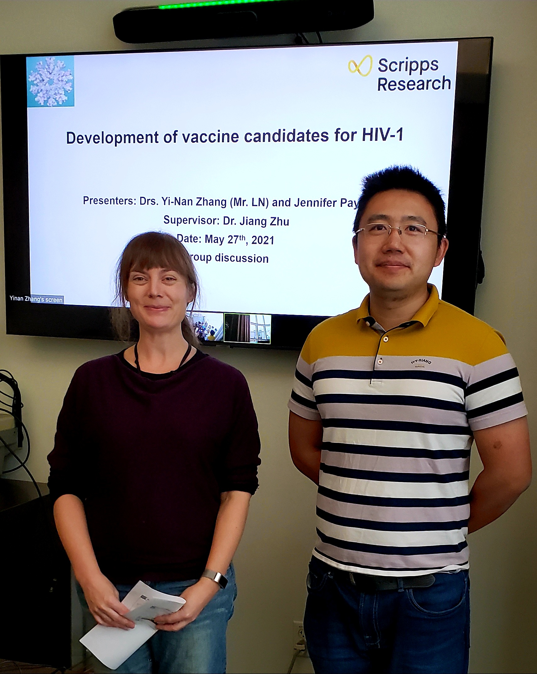 Lab Meeting 5/27/2022 with Drs. Yinan Zhang and Jennifer Paynter presenting their research.